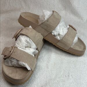 LOFT Beige Double Strap Sandals